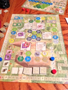 The Castles of Burgundy Central Board and Player Board